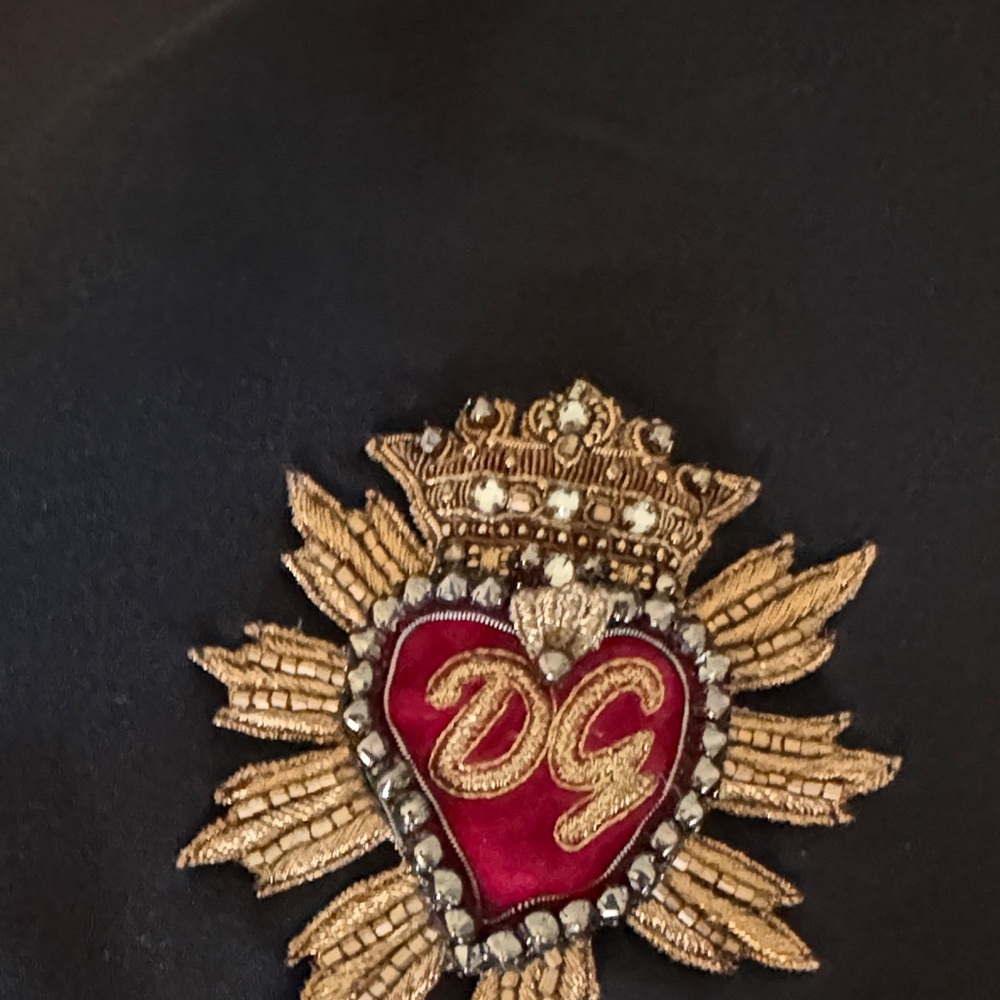 Dolce & Gabbana Black Midi Dress with Floral Accent - Picture 3 of 6